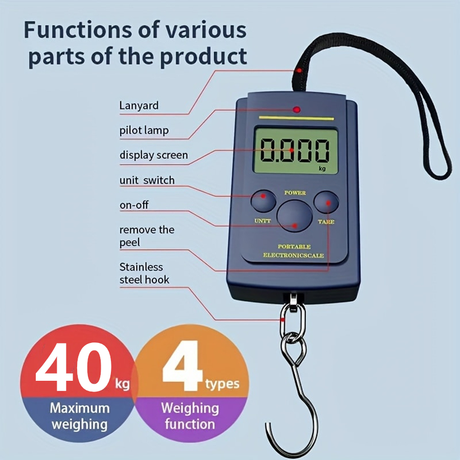 Travel Accessories Electronics - Mini báscula colgante portátil Digital multifuncional