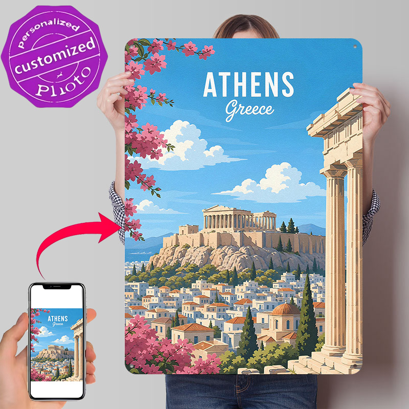 Travel Accessories Greece - Athens Garage Accessories - Póster Metálico