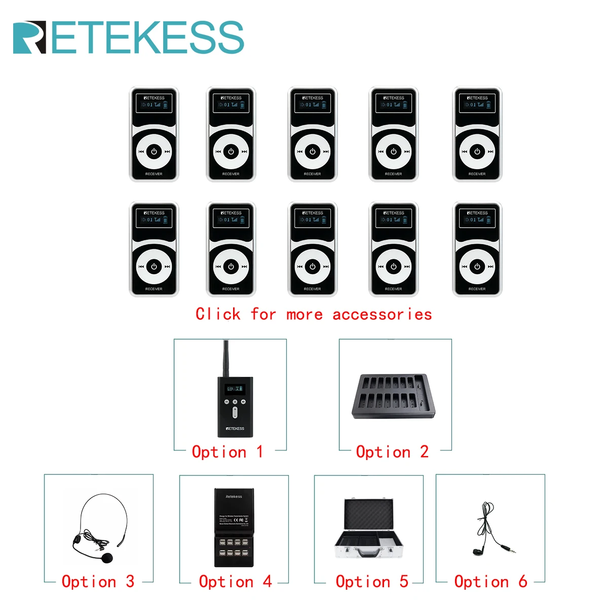 Travel Accessories Guide - RETEKESS T130P T131P Accesorios para guías