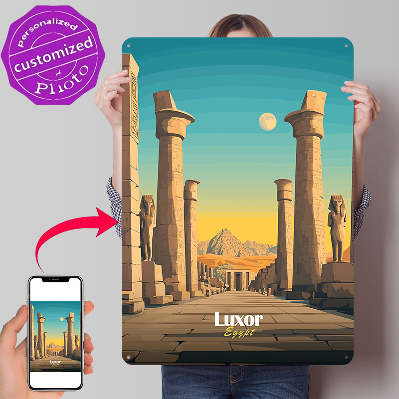 Travel Accessories Egypt - Póster metálico de viaje a Luxor,