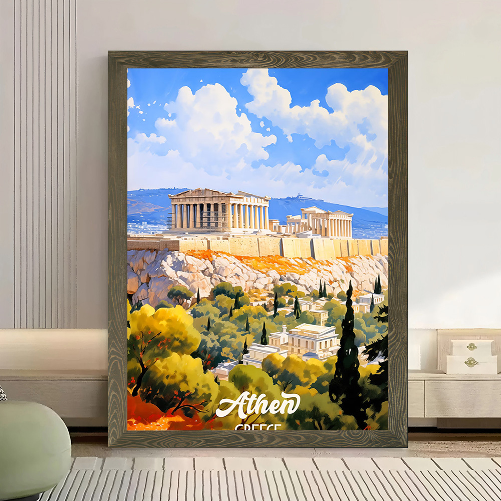 Póster de lienzo de viaje a At - Travel Accessories Greece reseña y precio
