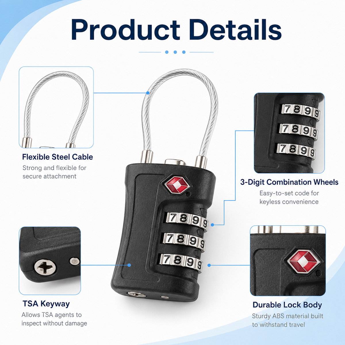 Candado de Equipaje Aprobado p - Travel Lock Tsa Approved reseña y precio