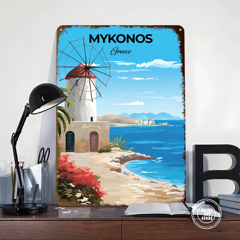 Póster de Viaje de Mykonos, Gr - Travel Accessories Greece reseña y precio