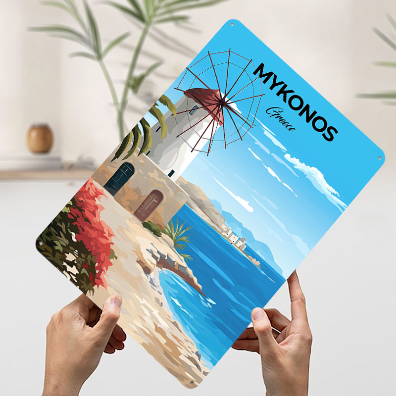 Póster de Viaje de Mykonos, Gr - Travel Accessories Greece reseña y precio