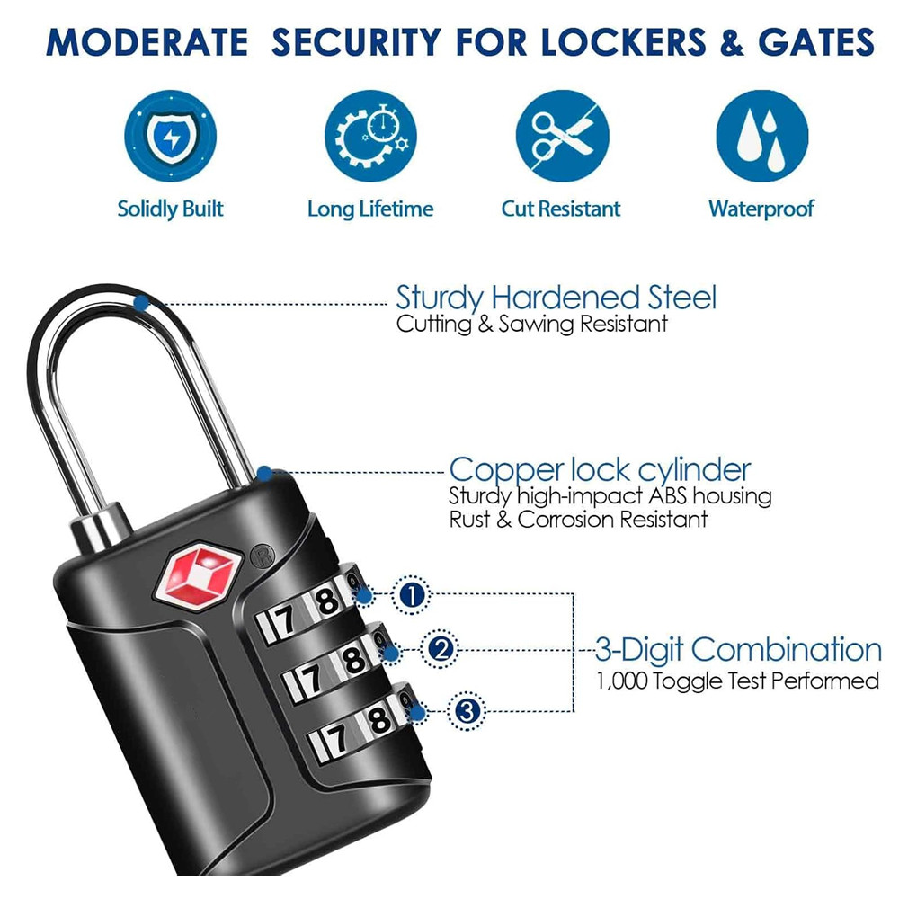Candados para equipaje aprobad - Travel Lock Tsa Approved reseña y precio