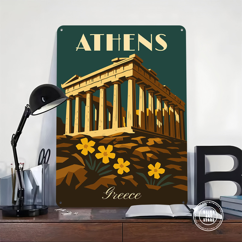 Póster Metálico Retro de Atena - Travel Accessories Greece reseña y precio