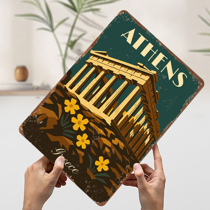 Póster Metálico Retro de Atena - Travel Accessories Greece reseña y precio