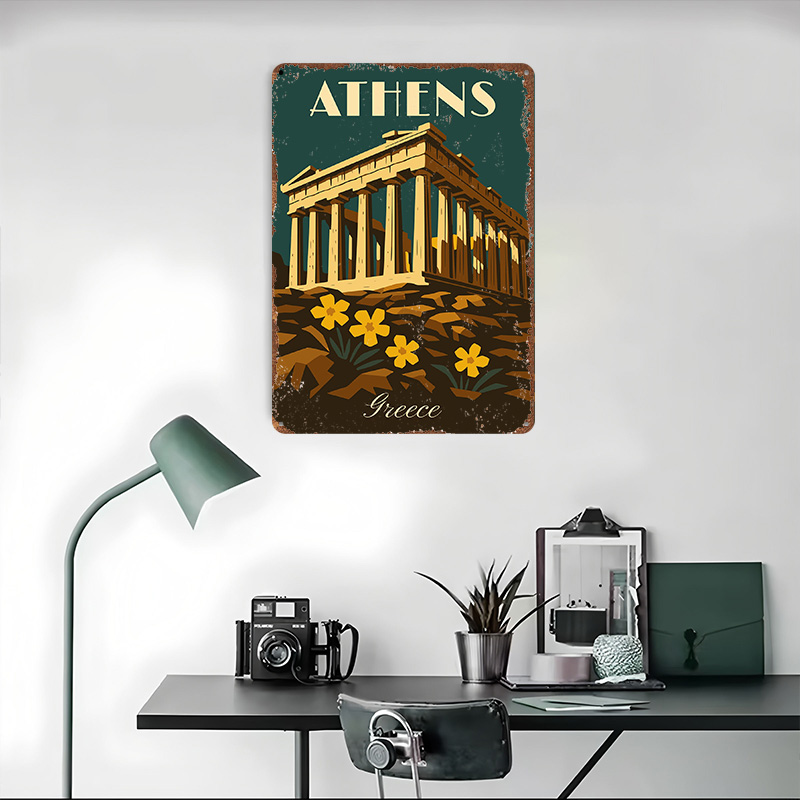 Póster Metálico Retro de Atena - Travel Accessories Greece reseña y precio